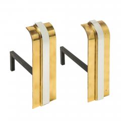 Danny Alessandro Danny Alessandro Andirons Brass Nickel Chrome 1980s - 4819249