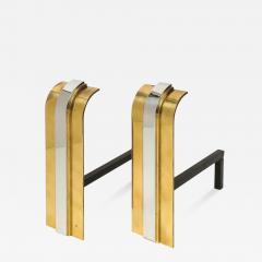 Danny Alessandro Danny Alessandro Andirons Brass Nickel Chrome 1980s - 4819366