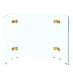 Danny Alessandro Danny Alessandro Brass and Glass Fireplace Screen 1980s - 2401324