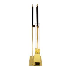Danny Alessandro Danny Alessandro Fireplace Tool Set in Lucite and Brass 1980s - 3571227