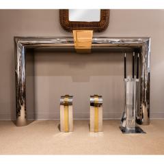 Danny Alessandro Danny Alessandro Fireplace Tool Set in Lucite and Chrome 1980s - 3462219