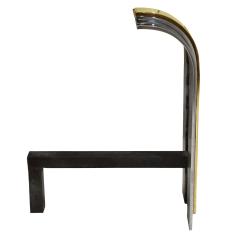 Danny Alessandro Danny Alessandro Pair of Andirons in Polished Steel and Brass 1984 - 3414691