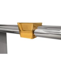 Danny Alessandro Stunning Danny Alessandro Fireplace Surround in Stainless Steel and Brass 1980s - 3411274