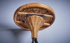 Danny Ho Fong Danny Ho Fong stool in metal and wicker USA 1960s - 3227607