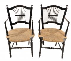 Dante Rossetti Dante Rossetti for Morris Co A Pair of Rush Seated Armchairs - 4182851