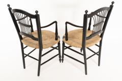 Dante Rossetti Dante Rossetti for Morris Co A Pair of Rush Seated Armchairs - 4182853