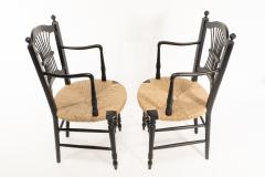 Dante Rossetti Dante Rossetti for Morris Co A Pair of Rush Seated Armchairs - 4182855