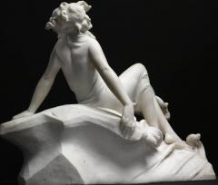 Dante Zoi Italian White Marble Figure of a Sea Water Mermaid Nymph by Dante Zoi - 503493