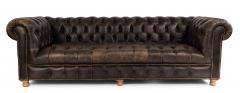 Dark Brown Leather Chesterfield Sofa - 1419882