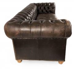 Dark Brown Leather Chesterfield Sofa - 1419883