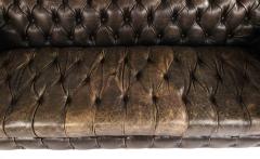 Dark Brown Leather Chesterfield Sofa - 1419885