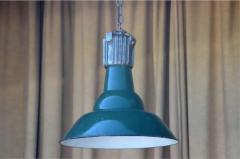 Dark Green French Industrial Workshop Hanging Light - 2840064