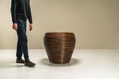 Dark Rattan Chair In The Style Of Vivai del Sud Italy 1970s - 3139045