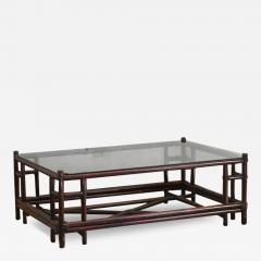 Dark wicker coffee table Attila series by Gasparucci design by Telemaco - 3855171