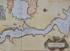 Dartmouth England A Hand Colored 17th Century Sea Chart by Captain Collins - 2684666