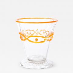 Daum Nancy Art Deco Translucent Glass Vase w Tangerine Accents in Relief Signed Daum Nancy - 2094535