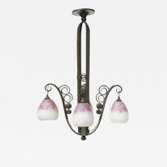 Daum Nancy Daum Nancy And Edgar Brandt Attributed Art Deco Chandelier - 3008660
