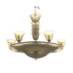 Daum Nancy French Art Deco Smoked Glass Chandelier - 4646445
