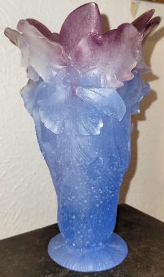 Daum Orchid Amethyst Pate de Verre Vase - 4270165