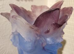 Daum Orchid Amethyst Pate de Verre Vase - 4270173