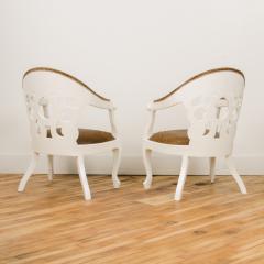 David Barrett A pair of white lacquered armchairs designed by D Barrett circa 1970 - 1843891