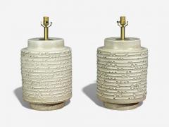 David Cressey David Cressey Earthtone Glaze Ceramic Large Table Lamps USA 1970s - 4470601