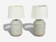 David Cressey David Cressey Earthtone Glaze Ceramic Large Table Lamps USA 1970s - 4470602