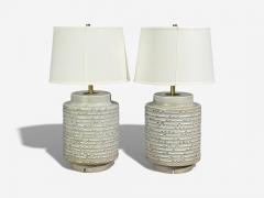 David Cressey David Cressey Earthtone Glaze Ceramic Large Table Lamps USA 1970s - 4470607