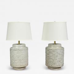 David Cressey David Cressey Earthtone Glaze Ceramic Large Table Lamps USA 1970s - 4475401