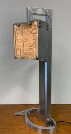 David Gale Table Lamp Mr Gleem Prototype Handmade Aluminum Lamp with Circuit Boards - 1578334