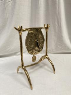 David George Marshall 1970s Brutalist bronze clock signed by David Marshall - 3615030