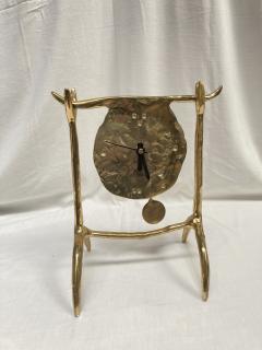 David George Marshall 1970s Brutalist bronze clock signed by David Marshall - 3615031