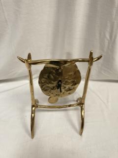 David George Marshall 1970s Brutalist bronze clock signed by David Marshall - 3615035