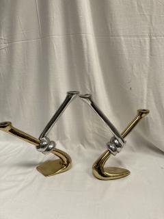 David George Marshall Pair of brutalist candlesticks by David Marshall - 3615038