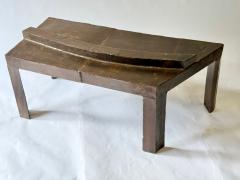 David Hacker Sculptural Table With Pieced and Welded Steel Waxed Finish David Hacker - 4367342