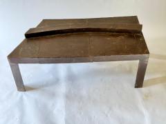 David Hacker Sculptural Table With Pieced and Welded Steel Waxed Finish David Hacker - 4367346