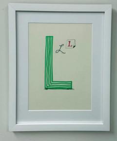 David Hockney David Hockney Letter L from Hockney s Alphabet 1991 Lithograph Framed 1991 - 4115362