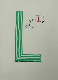 David Hockney David Hockney Letter L from Hockney s Alphabet 1991 Lithograph Framed 1991 - 4115364