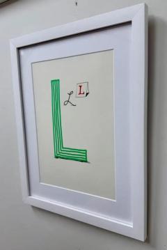 David Hockney David Hockney Letter L from Hockney s Alphabet 1991 Lithograph Framed 1991 - 4115365