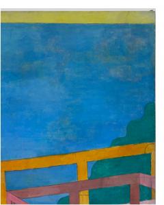 David Hockney Monumental Michael Decain Abstract Landscape Painting Hockney Style - 4571929