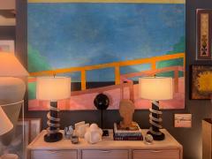 David Hockney Monumental Michael Decain Abstract Landscape Painting Hockney Style - 4571930