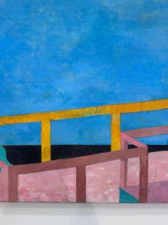 David Hockney Monumental Michael Decain Abstract Landscape Painting Hockney Style - 4571934