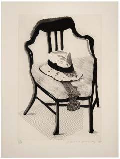 David Hockney Panama Hat with a Bow Tie on a Chair from The Geldzahler Portfolio - 3655552