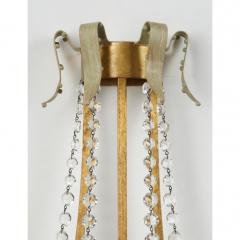 David Iatesta Gilt Metal Crystal Tole Chandelier Light Wall Sconce - 3279553