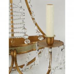 David Iatesta Gilt Metal Crystal Tole Chandelier Light Wall Sconce - 3279555