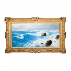 David James A Stormy Sea a Large Seascape by David James - 4814759