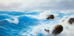 David James A Stormy Sea a Large Seascape by David James - 4817506
