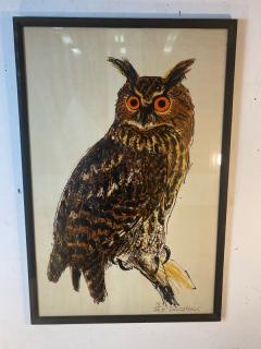 David Kosler BRIGHT POP ART OWL LITHOGRAPH BY DAVID KOSLER - 2487884