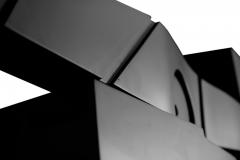 David L Deming Centurion II Abstract Modern Sculpture in Flat Black Steel 1985 - 2752877