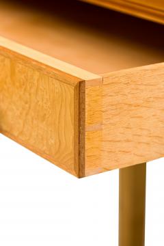David Linley English Contemporary Cherry Maple and Burr ash Three Drawer Writing - 4631578
